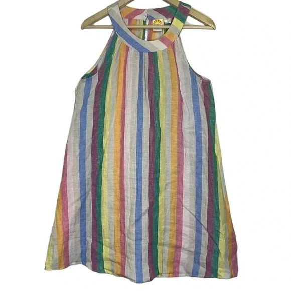 C&C California 100% sleeveless, pastel colorful stripes dress size Small - Picture 2 of 4